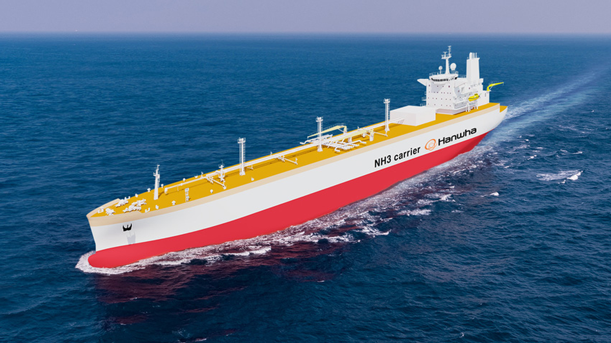 Hanwha Ozean sichert sich einen Vertrag für ein ultra-große Ammoniak-Träger