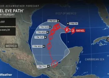 Hurricane Rafael forecast to miss US, giving battered coast a break