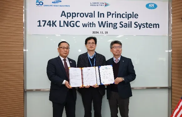 Liberian and Korean registries grant AiP to SHI for wind-powered LNG carrier design
