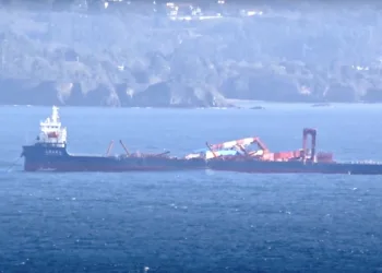 New gantry cranes topple from ship off Spain