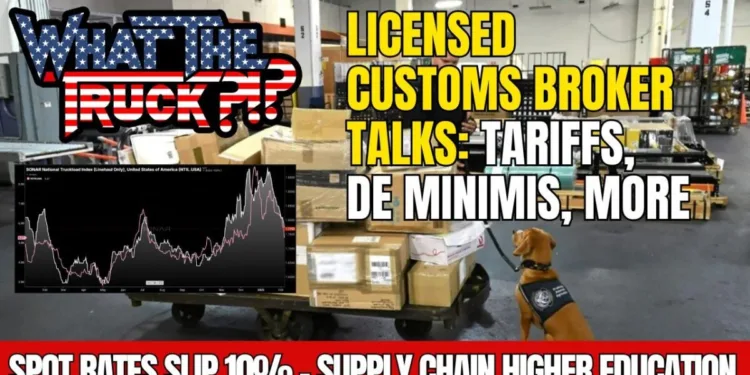 Spot rates slip 10%; licensed customs broker talks tariffs; stolen chassis ring | WHAT THE TRUCK?!?