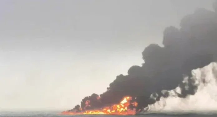 Video footage captures moment of impact in North Sea ship collision