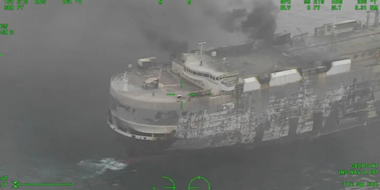 Morning Midas completely burned through as salvors arrive on scene