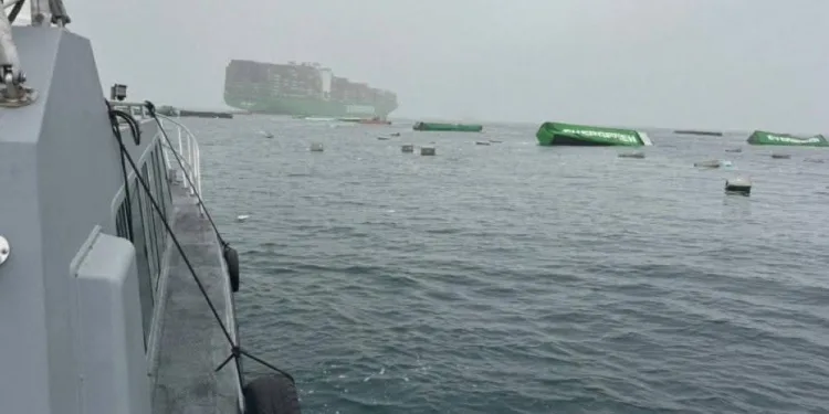 Evergreen ship loses 50 boxes off Peru