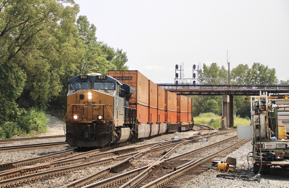 Intermodal train navigating switches