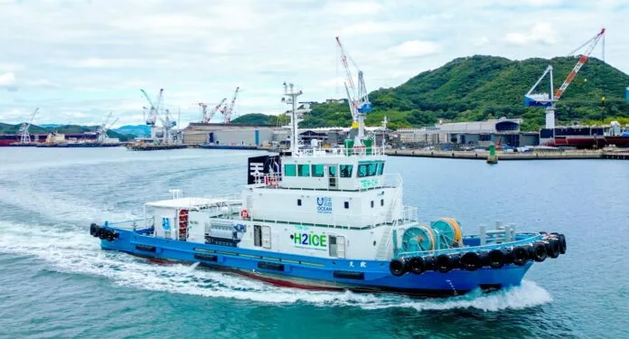 TSUNEISHI delivers Japan’s first hydrogen dual-fuel tugboat