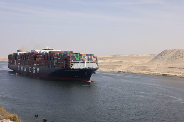 Giant CMA CGM vessel marks return of ultra-large ships to Suez Canal