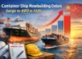 Container ship newbuilding orders surge to 600 in 2025