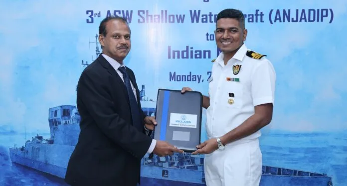 Indian Navy receives indigenous ASW Shallow Water Craft Anjadip