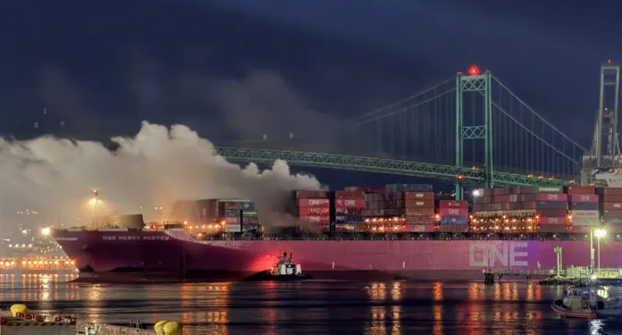Update-M/V One Henry Hudson fire incident at Port of Los Angeles